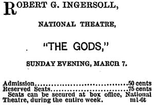 Ad for Speech, March 1880 Ad for Speech, March 1880